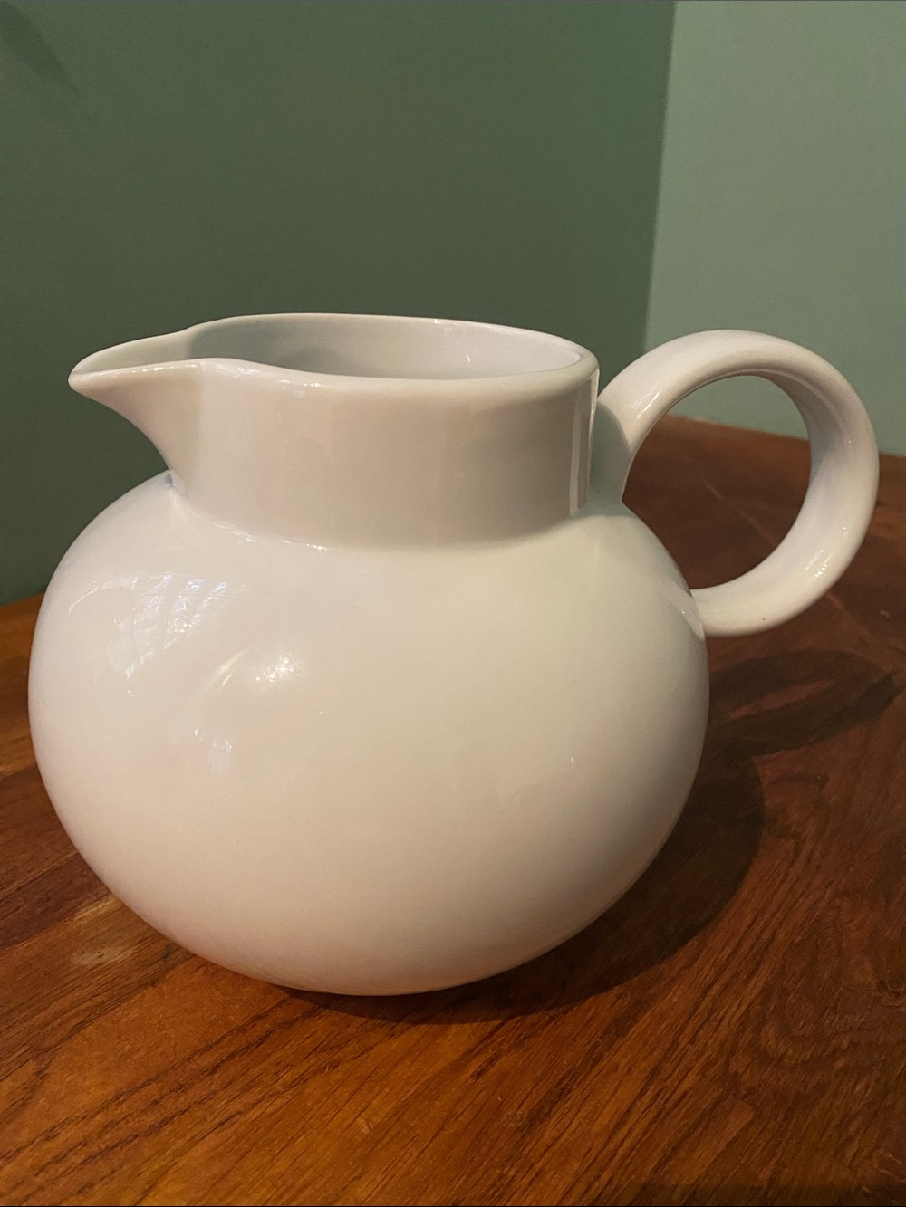 Bret Bortner 2002 BIA Porcelain Round Ball White Modern Pitcher